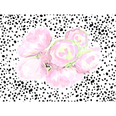 " Black Spots With Blush Flowers "