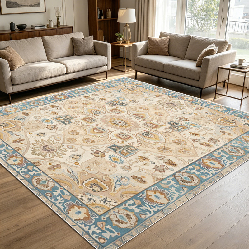 1PC Vintage Persian Floral Medallion area rugs for Living Room, Soft and Comfortable, Suitable for all seasons, easy-to-maintain, machine washable Indoor floor mat, Under Table Farmhouse suitable for dining room, bedroom, home office, entryway,