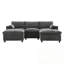Canapé modulaire en U avec poches de rangement et 2 repose-pieds mobiles-346653944