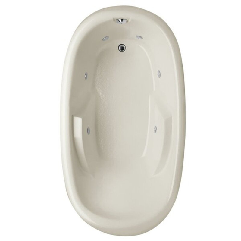 Kimberly 71.5'' L Bathtub, Bone, Polished Nickel