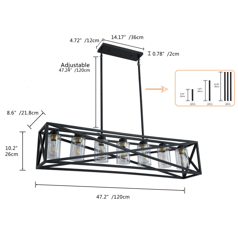 7 - Light Black Kitchen Island Pendant
