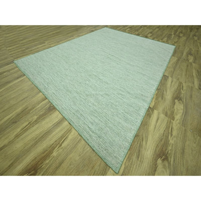 Tapis oriental 11 pi 10 po x 14 pi 10 po, vert basilic, 100% laine, avec motif d'herbes oxydées et patinées, noué à la main, très grand, très grand