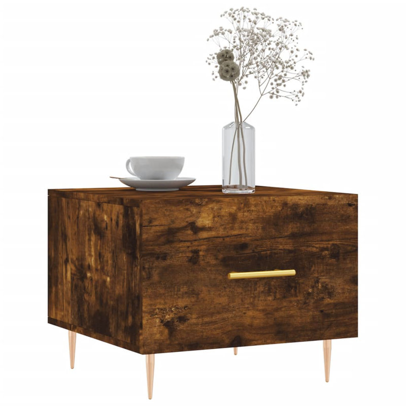 Four Leg Coffee Table with Storage, smoked oak