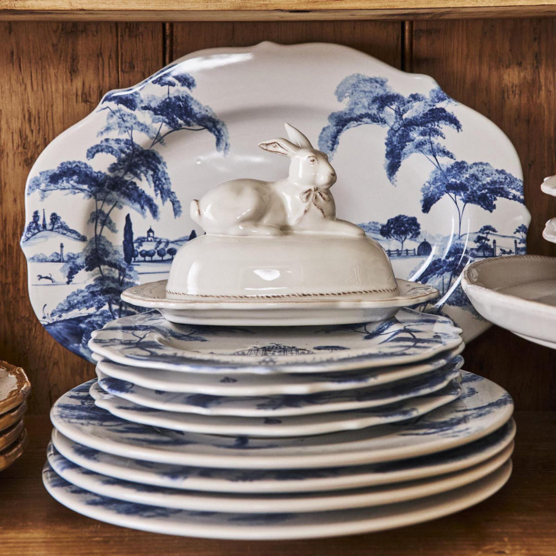 Country Estate 15" Platter, Delft Blue