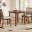 Ensemble de table de salle à manger 3 pièces pour 2 personnes, 1 table de salle à manger pliante en bois + 2 chaises rembourrées, conception compacte pour petits appartements et salles à manger - Brun-1529778877