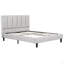 Lit plateforme grand avec meubles de chambre à coucher, cadre de lit tapissier en tissu avec tête de lit capitonnée-2069473880