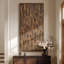 Art mural encadré sur toile - tons de terre industriels abstraits avec motif vertical délavé - 16 po x 16 po, 24 po x 24 po-595320852-595320849