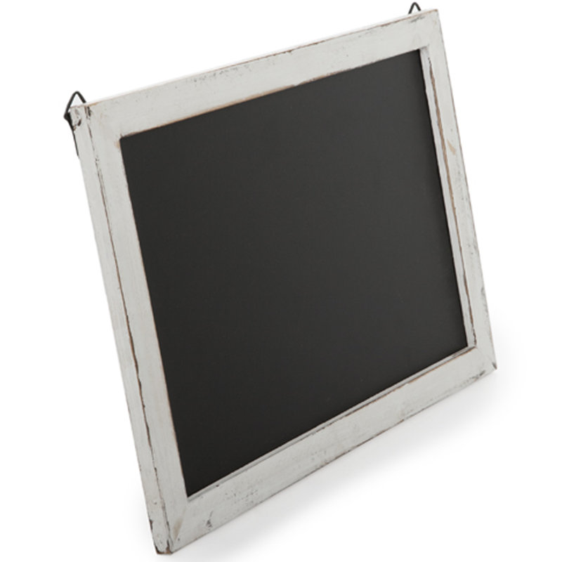 Tableau noir en bois, Blanc vieilli, H 1 pi 3 po x l 0,83 pi