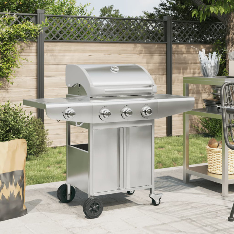 Chantrel Gas BBQ Grill with 4 Burners Silver Stainless Steel