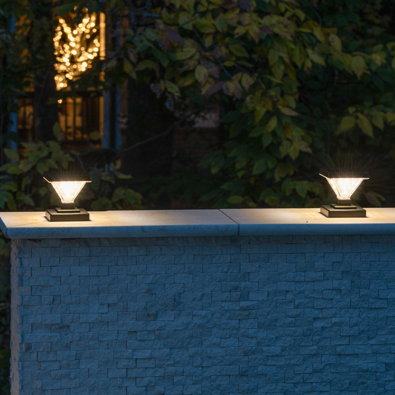 Black Solar LED Dusk to Dawn Post Cap Lights Multipack