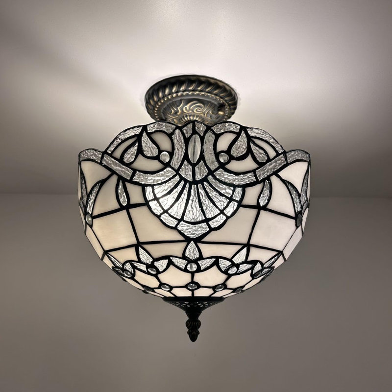 Glass Flush Mount, White