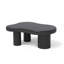 Table basse de 39 po en forme de nuage moderne en forme de nuage noire pour le salon avec 3 pieds, mat doux, plateau de table subtilement lustré-1232767842-1232767850