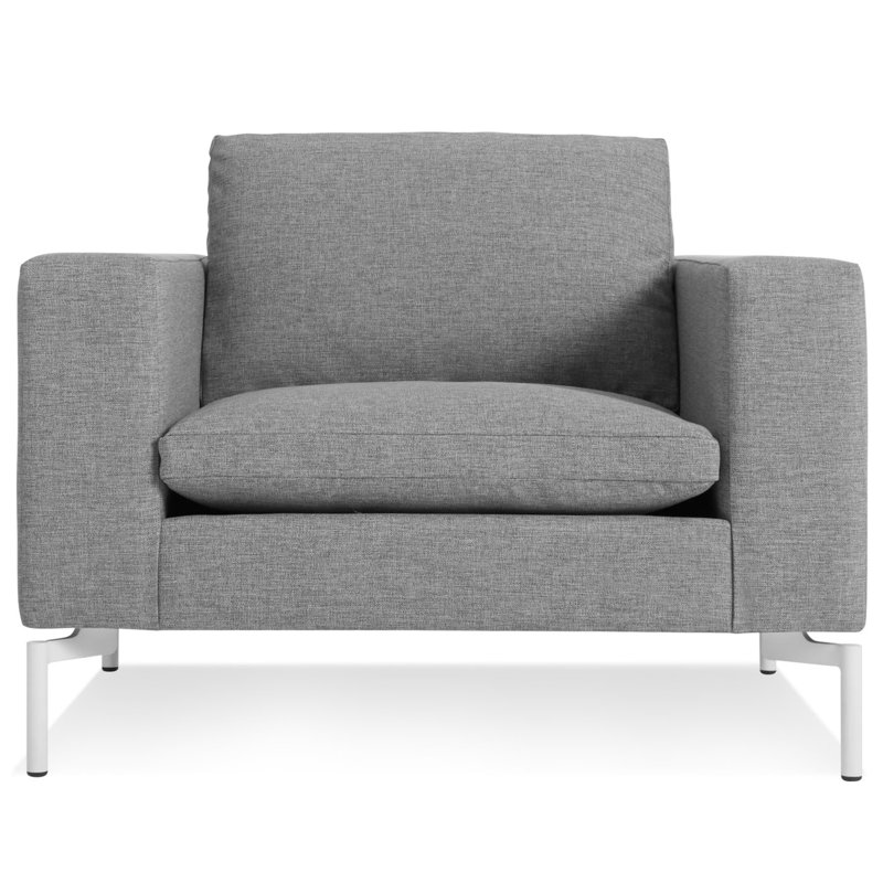 New Standard Upholstered Armchair, White, Spitzer Gray 100% Polyester