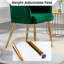 Fauteuil de bureau en velours sans roulettes, fauteuil pivotant de bureau à domicile avec base dorée, inclinaison du dossier réglable pour le maquillage de la coiffeuse-378060007