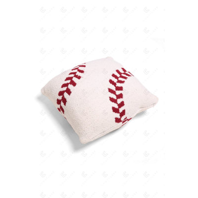 Baseball/Softball Pattern Luxury Soft Cushion Cover - WHITE