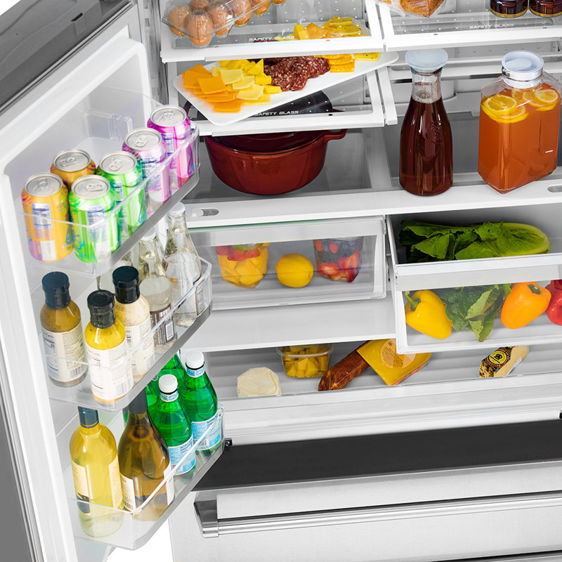 ZLINE 36" 22.5 cu. ft 4-Door French Door Refrigerator with Ice Maker, Stainless Steel