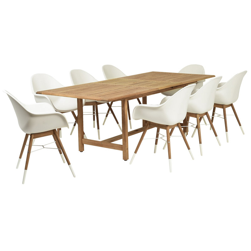 Ensemble repas 9 pièces en teck Kessinger