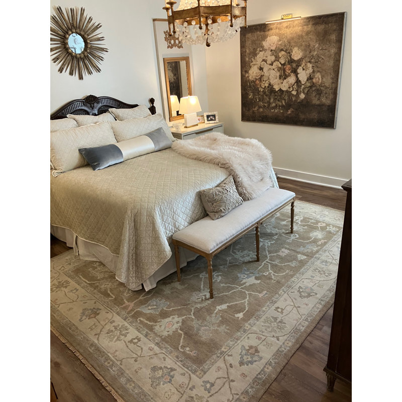 Hand Knotted Wool Oriental Area Rug, Rectangle 12' x 15'