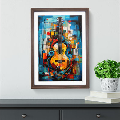 Acoustic Guitar Expressionism - Framed Print