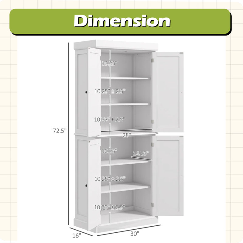 Armoire de rangement autoportante pour garde-manger