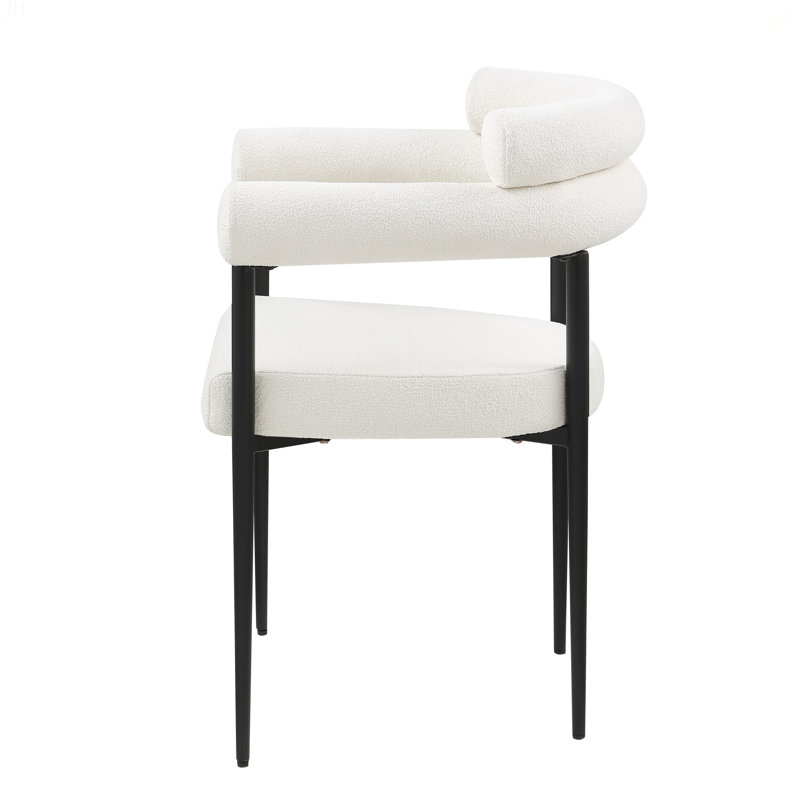 Ensemble de 2 chaises de salle à manger Woker, chaises de salle à manger de style moderne Mid-Century, chaises de salle à manger Sherpa