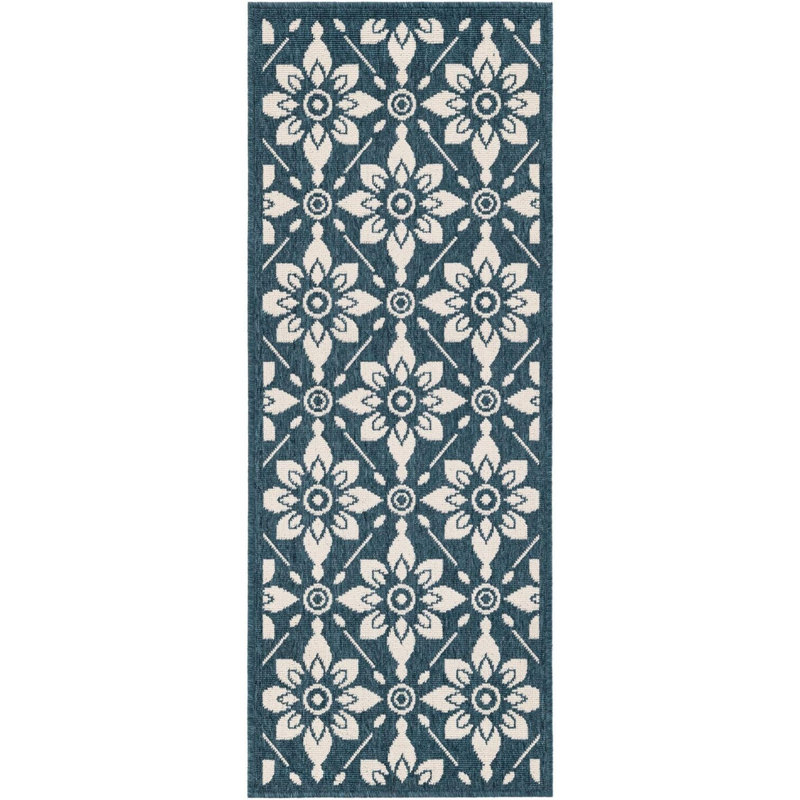 Tapis d'extérieur noir / bleu Aucun, Tapis de couloir 2 pi x 5 pi 1 po