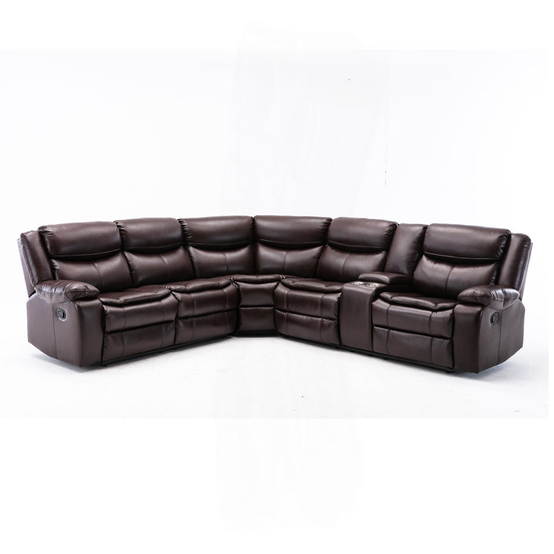 Ensemble de canapé modulaire inclinable en cuir L