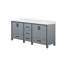 Meuble-lavabo double gris foncé 80 po X P 22 po D, avec plateau en quartz blanc-117970893-117970889