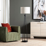 Steel Floor Lamp With Linen Shade