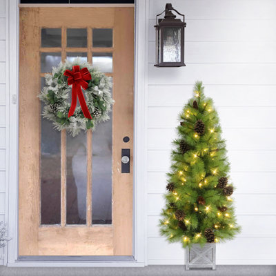 4.5' Pre-Lit Artificial Arkansas Pine Potted Tree