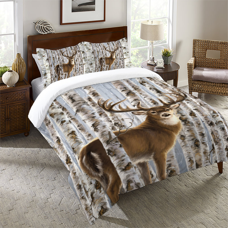 Buck In Birches Machine Woven Comforter, Twin Comforter