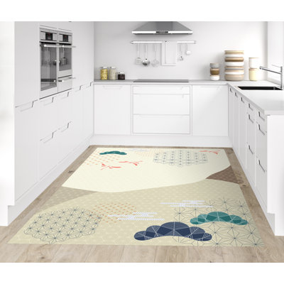 Bergevin Vinyl Machine Printed Area Rug