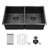 Double Bowl(50/50) Undermount Sink- 33"X19" Double Bowl Kitchen Sink 16 Gauge With Two 10" Deep Basin