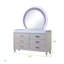 Commode à 6 tiroirs Perla en bois blanc laiteux Perla