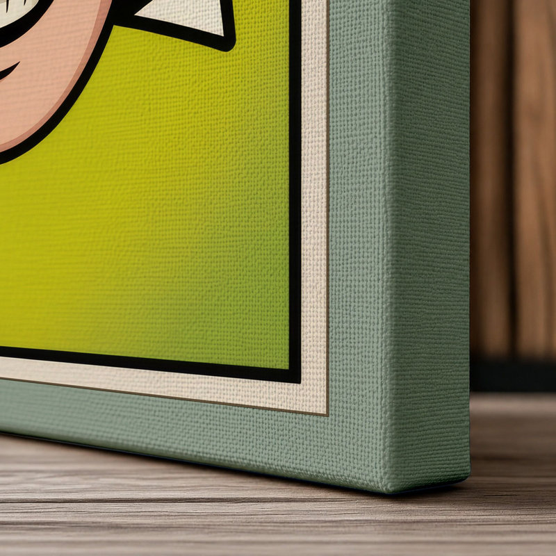 Dope Face Pop Art - Wrapped Canvas, 36x24 - 91.4 x 61.0 cm, Sage Border