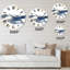 Dark Blue and Gold Abstract I - Modern wall clock-60187540