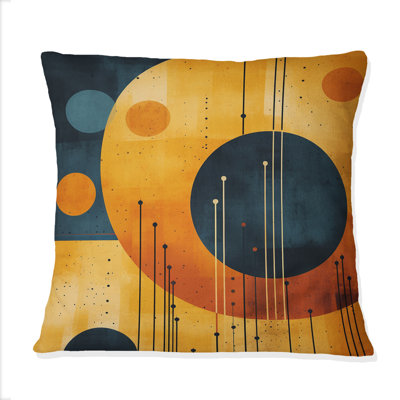 Abstrait Mid-Century à motif géométrique abstrait orange rétro II