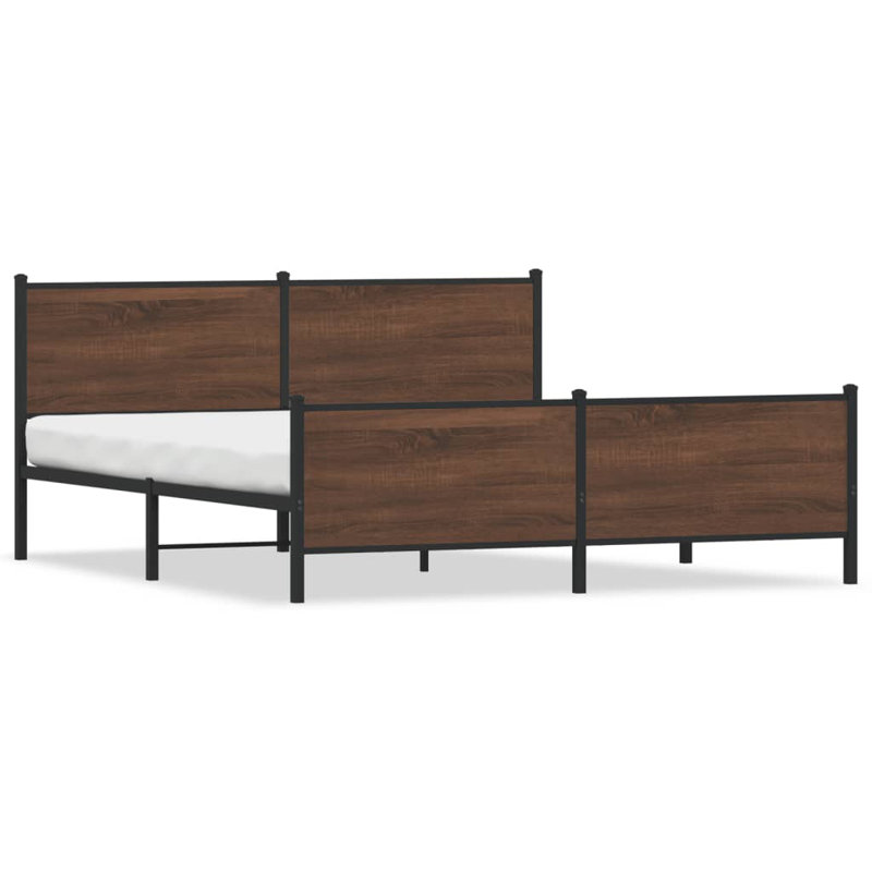 Denita Bed Frame, 91.5cm H x 198cm W x 207cm L, Brown Oak