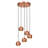 Modern Copper Chandelier, 48 cm (18.9 inches) Diameter x 42.5 in (108 cm) Height | Metal Body, 5 x E27 Max 40W Sockets | Scandinavian Glam Design, Perfect for Dining Room & Living Spaces, Bulb Not Included