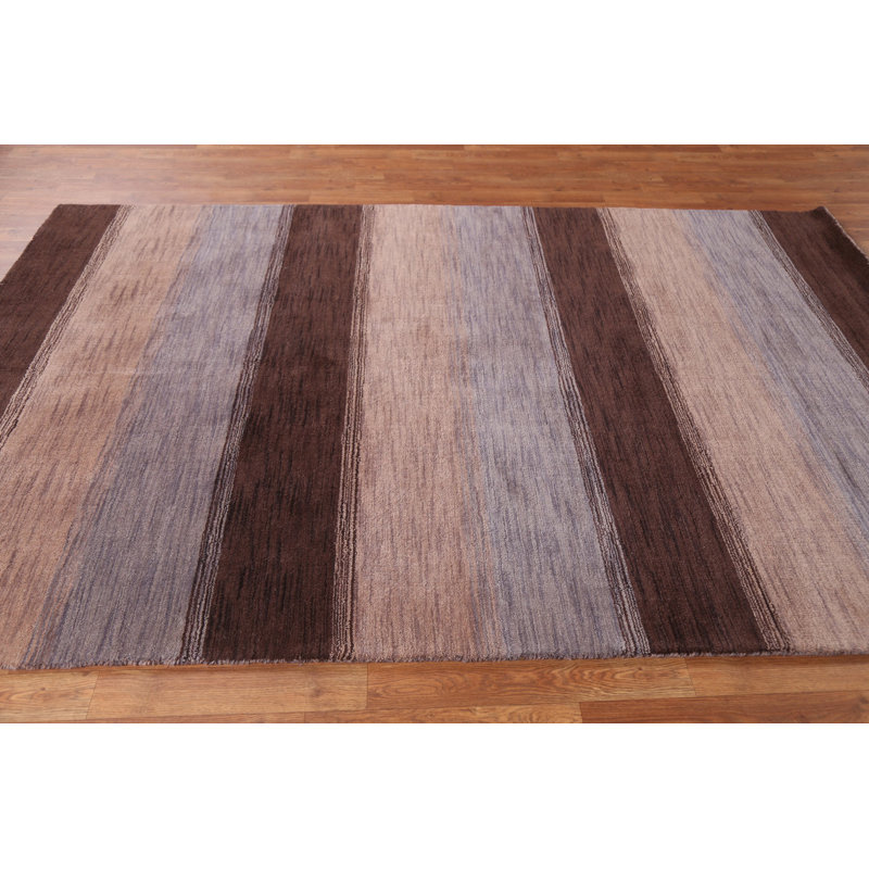 One-of-a-Kind Rectangle 5'4" X 8'3" New Age Wool Area Rug in