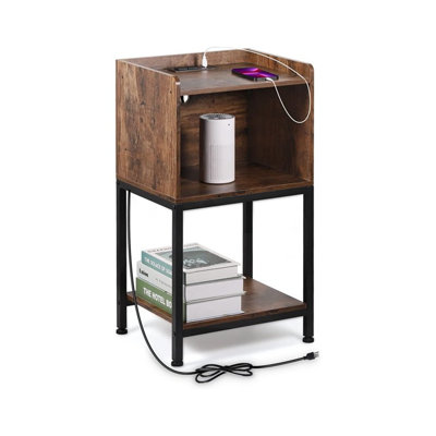 Tray Top End Table and Built-In Outlets