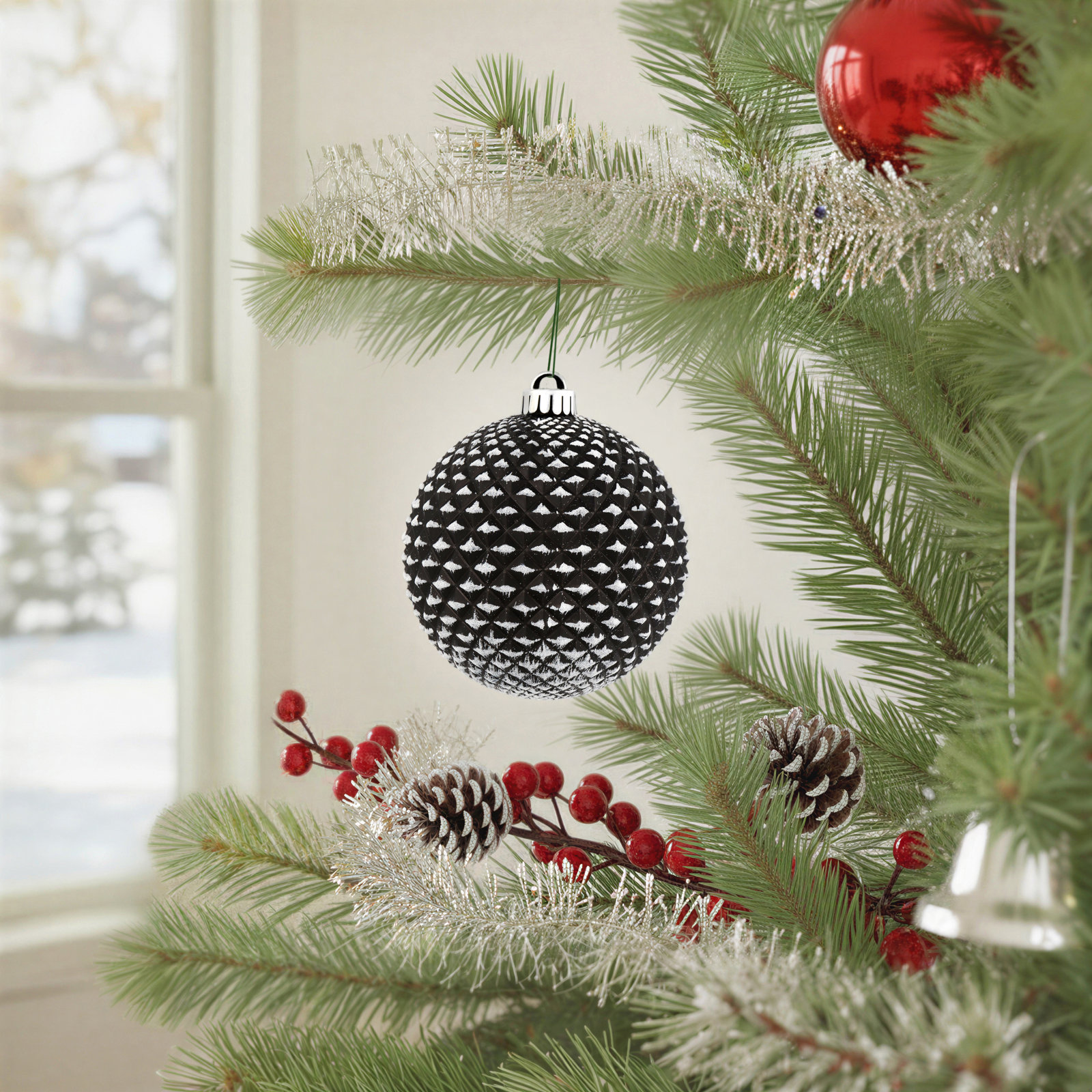 The Holiday Aisle® 6" Bauble, Black