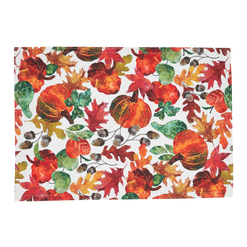 Pumpkin Foliage Fall Fabric Placemats Set of 4