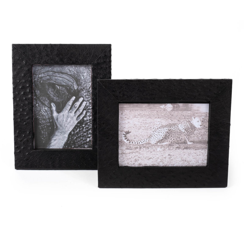 Genuine Leather 5x7 Picture Frame, Black
