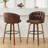 Counter Height Upholstered Swivel Bar Stools Set of 2, Modern Kitchen Island Chairs with Wide Backrest, Solid Wood Legs & Nailhead Trim-932342687-932342685