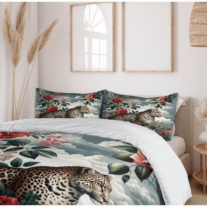 Leopard Duvet Cover, Queen Duvet Cover + 2 Standard Shams