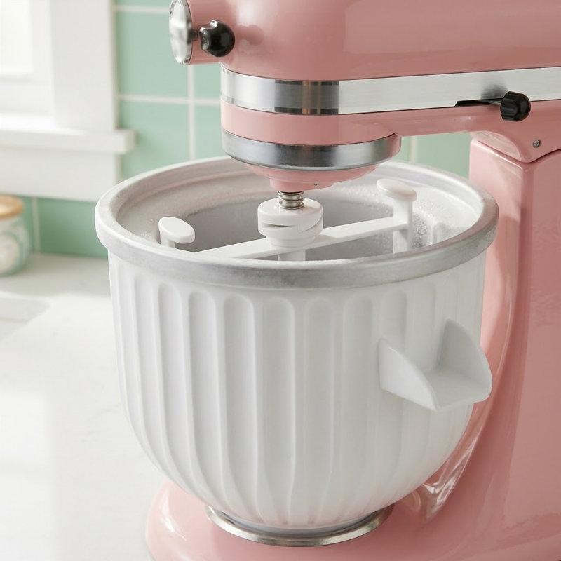 2 Qt Ice Cream Maker Attachment Compatible with KitchenAid 4.5-7 Qt Stand Mixers, Leak-Proof Freeze Bowl, Fits Tilt-Head and Bowl-Lift