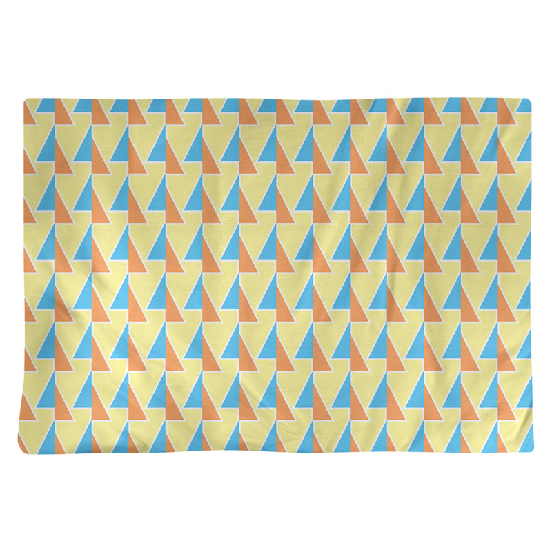 Napperon en coton 18 po à flèches changeées, Orange / bleu sarcelle, polyester