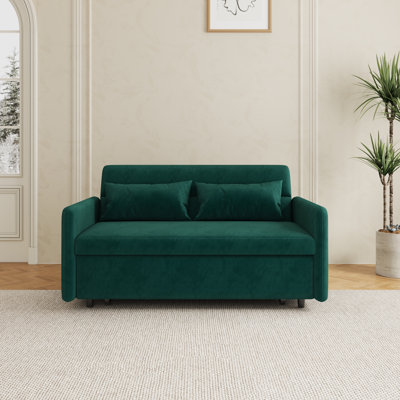 54.09'' Velvet Reclining Sleeper Sofa