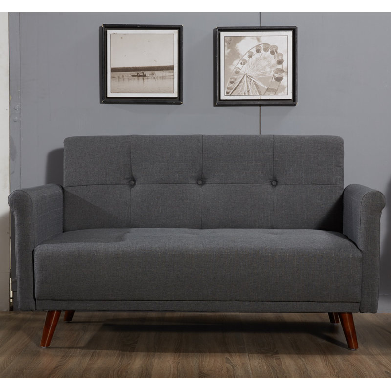 Pam 60'' Upholstered Loveseat, Dark Gray